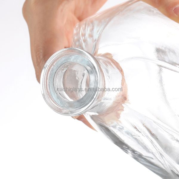 Collar Material Aluminum Plastic PP 350ml 500ml 750ml Brandy Glass Bottles with Cap