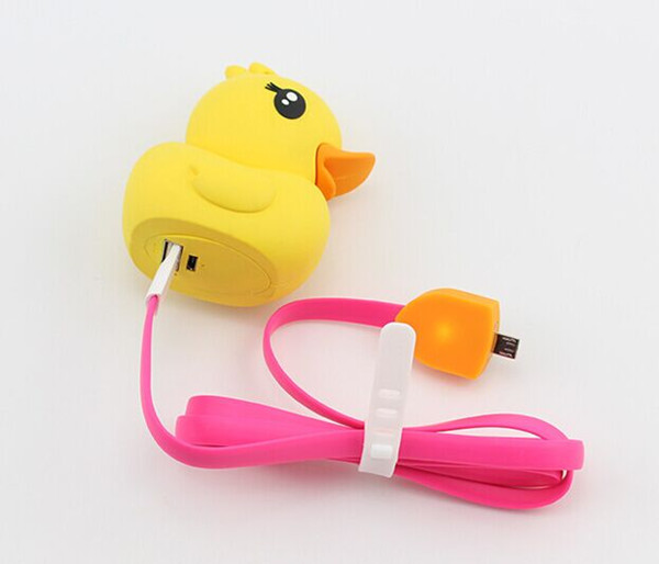 Резиновый Ducky желтый портативный банк силы губной помады, внешний заряжатель батареи 2600mAh