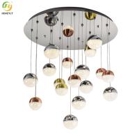 Projeto Led Strip 12cm Pingente de Cristal Lustre Luxo Robusta Bola de Vidro Escada Transparente