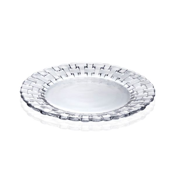Factory Direct China Manufacturer Classic Woven Collection Clear Plate Set with 2 Sizes