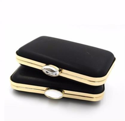 Handmade bag fittings 20*12 cm light gold purse clasp metal purse frame with plastic box for bags