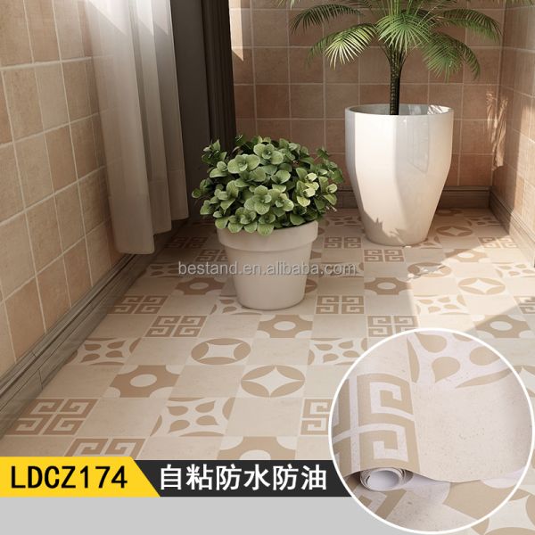 Flooring Waterproof Self-adhesive PVC Vinyl Floor Tiles for Ceramic Design