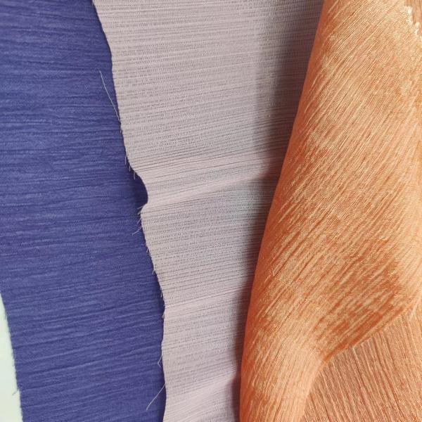 100% Polyester Breathable Chiffon Fabric Sparkling Crinkle 30DX68D