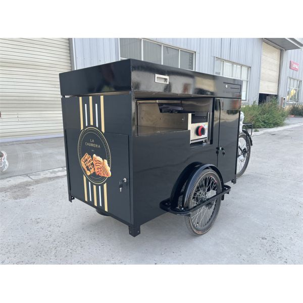 Outdoor Street Vending Bike Cart with Cargo Space and 304 Stainless Steel Construction
