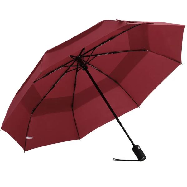 Customized Color Wind Resistant Small Folding Backpack Umbrella for False Double Layer