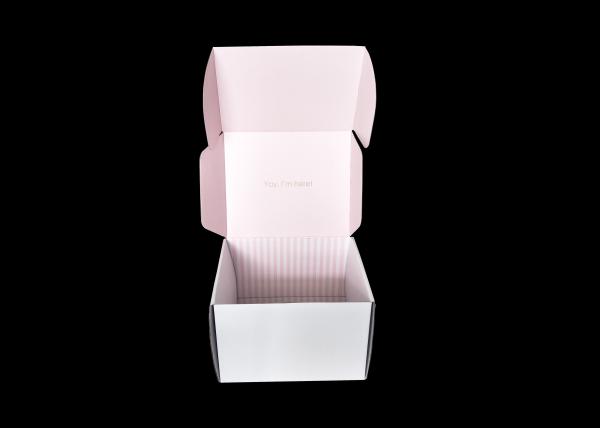 Hot Foil Gold Logo Corrugated Shipping Boxes For Dress Packaging Zxc-007