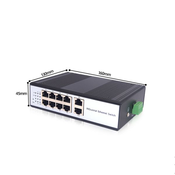 Industrial 8 Port Gigabit PoE Switch DIN Rail With 2 Uplink DIN Rail
