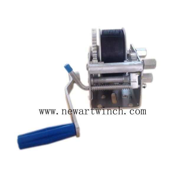 Boat Trailer Boat Hand Winch With Strap , 1000kg Small Industrial Hand Winch