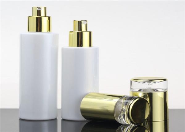 Empty Cosmetic Container Pearl White Glass Lotion Bottles Various Kinds Capacity