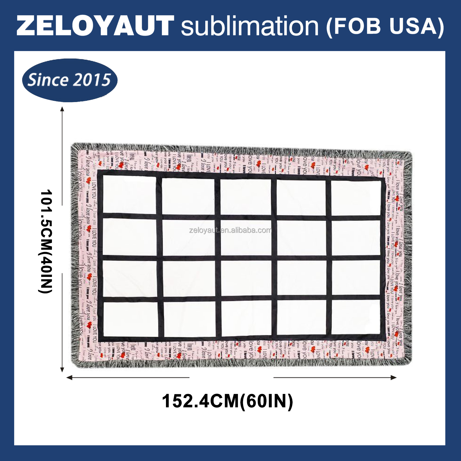 ZELOYAUT LOVE Blanket 100% Diy Polyester Single-sided Printed Bed Sofa Sublimation Blanket Heat Transfer Printing Material.