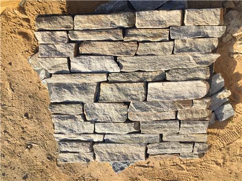 Natural stone Popular Decorative Ledgestone Veneer Panels With Cement / Concrete Backed