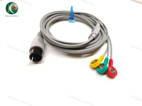 Stainless Steel Connector ECG Cable and Leadwires for Patient Monitor 1.5m Length