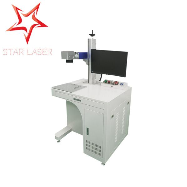 Animal Ear Tag Laser Marking Equipment , Desktop Fiber Laser Etching Machine