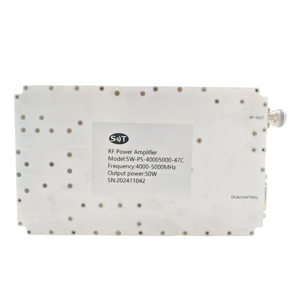 Customized High Linearity 4000-5000 MHz RF Power Amplifier for Wireless Communication Systems with GaN Technology