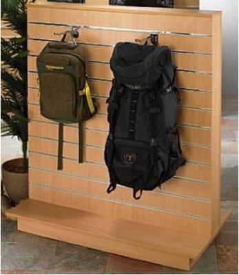 Maple Slat Wall Wooden Retail Display Stands With Aluminum Strip 2 Sides