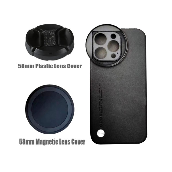 OEM Vegan Leather iPhone Case With 58mm Magnetic Filter Adapter And Shockproof Protection