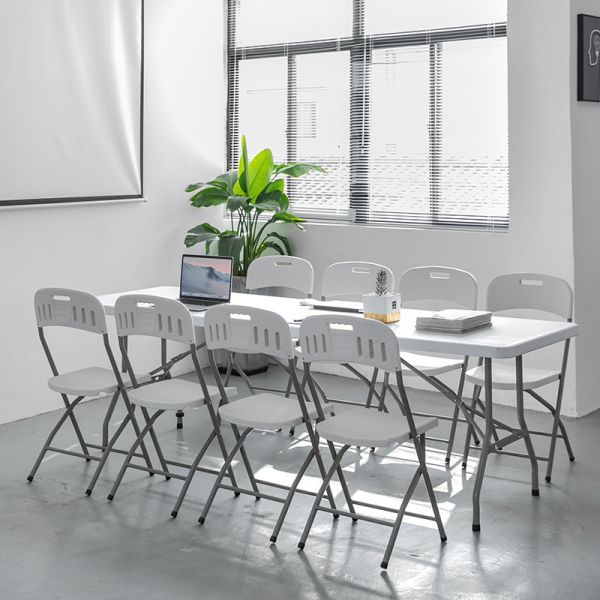 Foldable 6ft 8ft Plastic Dinning BBQ Picnic Camping Table Outdoor Furniture for Events