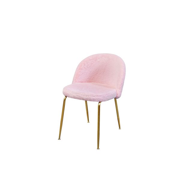Velvet Flannelette Powder Metal Leg Modern Leisure Chair