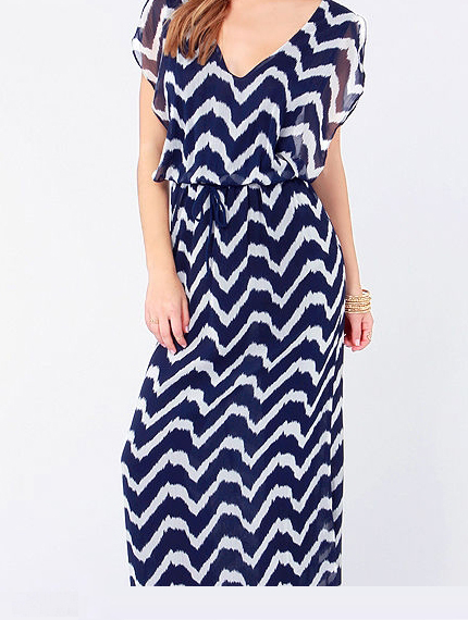 Casual V Neck Floor Length Maxi Dress