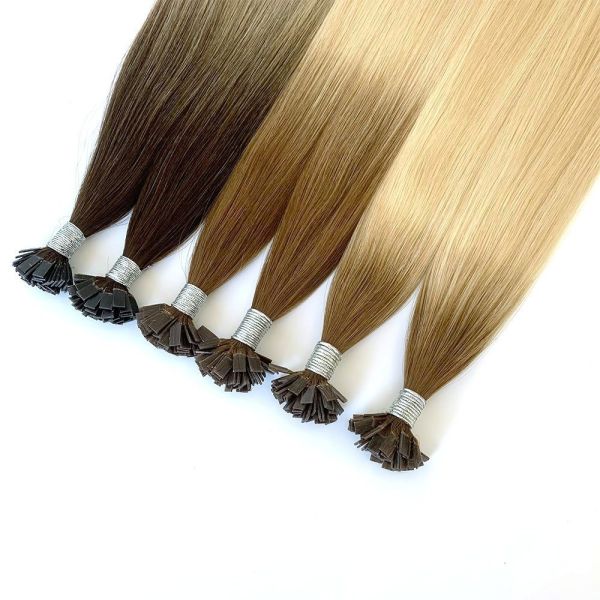 Remy European Hair Extensions Flat Tip Straight Human Hair Pre-Bonded Type Hair Connector
