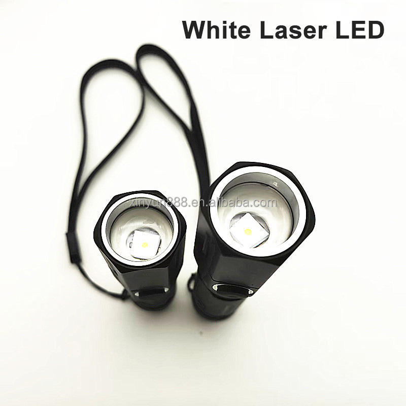 New Model High-Intensity LED White Laser Zoom Rechargeable Outdoor Emergency Light Mini Flashlight