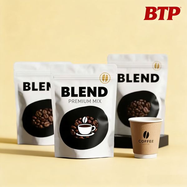 Custom Printed Food Grade Heat Seal Stand up Pouch with Degassing Valve and Resealable Zipper Matte Finish Coffee Packaging