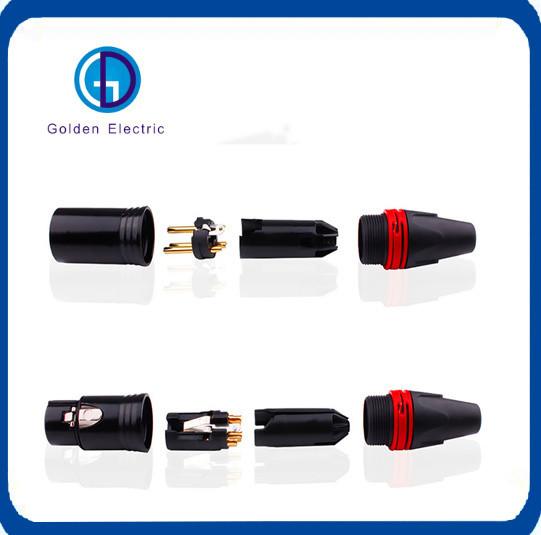 Small Size XLR 3 Pin Industrial Plug High Flexibility With Gold Plating