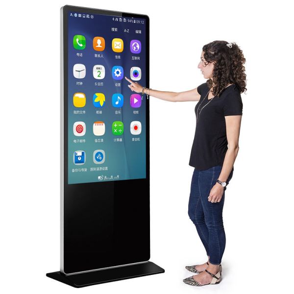 Interactive LCD Advertising Display with 1920x1080 Resolution and 10 Points Touch for Floor Standing Digital Signage Kiosk