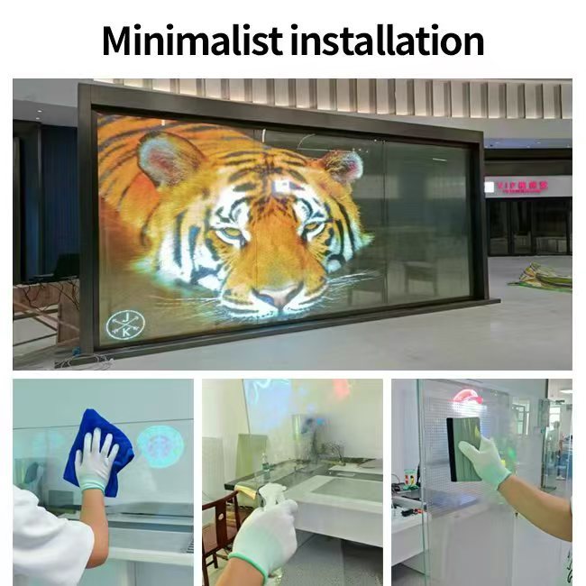 Indoor Full Color DC5V Flexible Transparent LED Display Film P6 Wireless Smart App Control RGB Screen