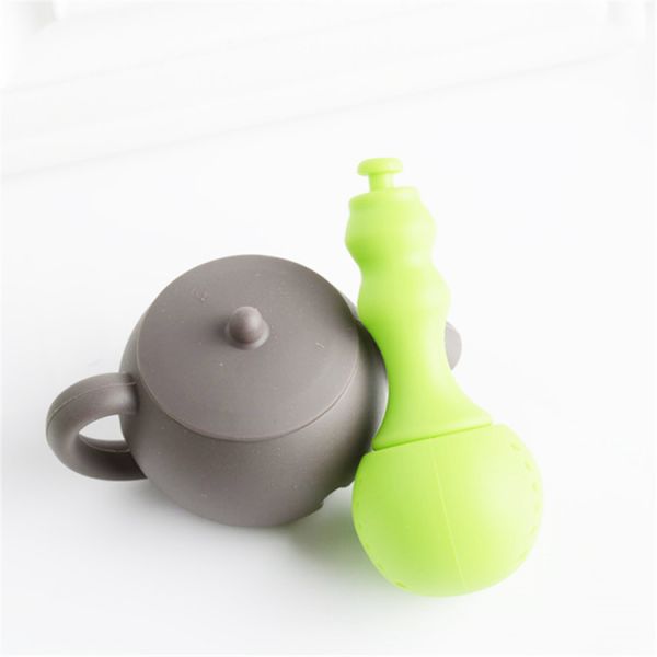 Teapot Shape Designed Silicone Strainer Tea Leaves Filter Bag Ball Mesh Silicon Tea Cup Steeper Infuser