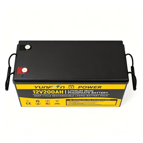 12V 200Ah LiFePO4 Battery 0.5C Charge Discharge 12.8V 2560Wh Deep Cycle Lithium Battery With BMS 5000 Cycles Replace Lead Acid For RV Solar Marine UPS Backup Power