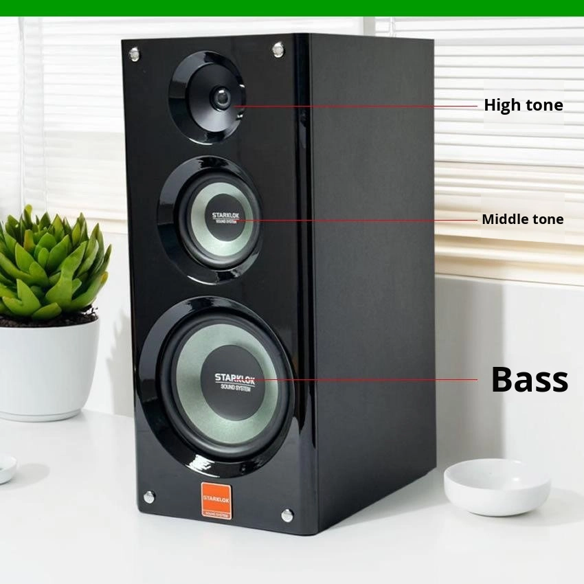 Cyclone No. 8 8-Inch Three-Way Bookshelf Speakers with Deepened Cabinet Lacquered Design 80W-300W Output Power Powerful Bass
