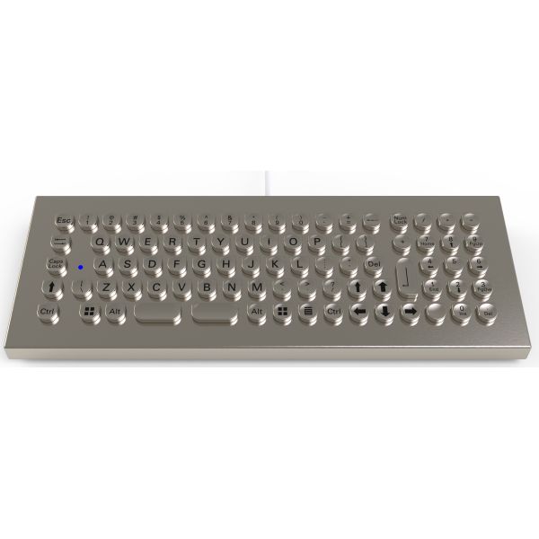 IP65-IP68 Compact Small Footprint Stainless Steel Desktop Keyboard With Numeric Keypad And Optional Function Keys