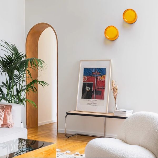 Modern simple hotel bedroom mirror lamp round interior colorful wall lamp