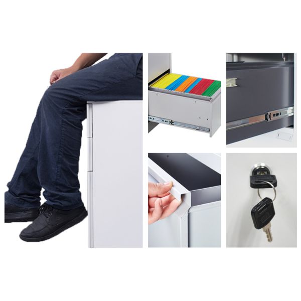 Cold Rolling Steel 3 Drawer Mobile Pedestal Cabinet Storage Cabinet