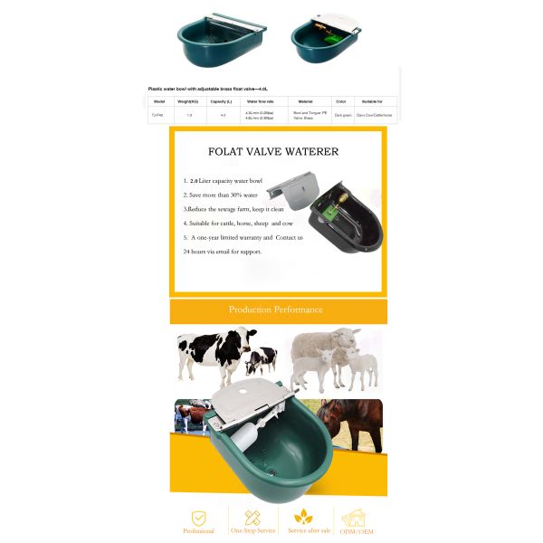 Impact Resistant Plastic Float Water Bowl With Stainless Steel Covering