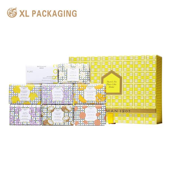 XL Packaging Custom Printed Cosmetic Boxes  Customized Luxury Soap Container Packaging Gift Box For 8-Piece Foam Bar Soap Set