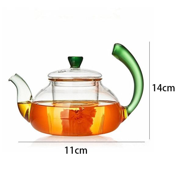 огонь 600ml горя теплостойкий чайник боросиликатного стекла