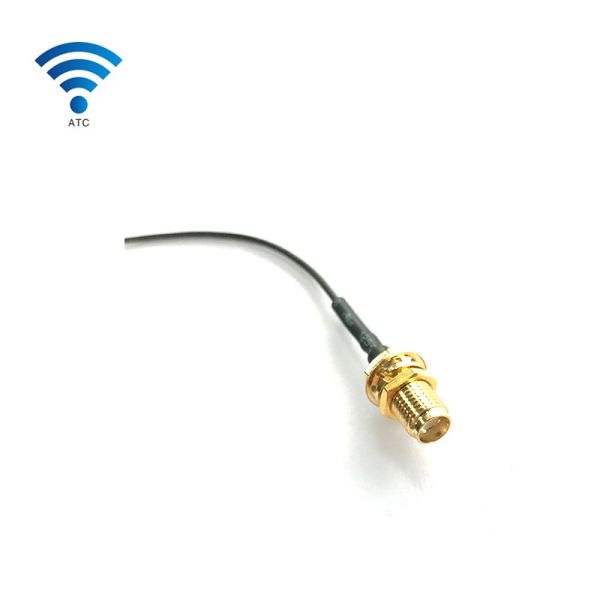 Straight Female Coaxial Cable , 11.4mm SMA to IPEX / UFL Connector RG1.13 Adapter RF Cable