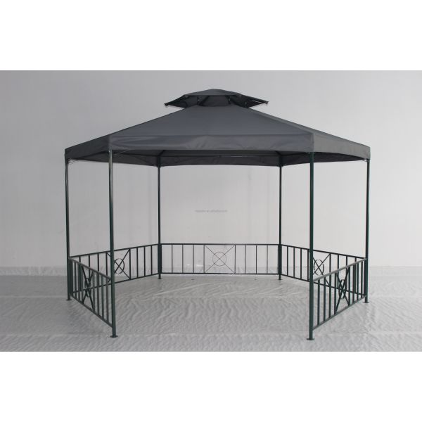 Outdoor Waterproof Garden Canopy Pergola with Customized Colors Hexagonal Double Roof