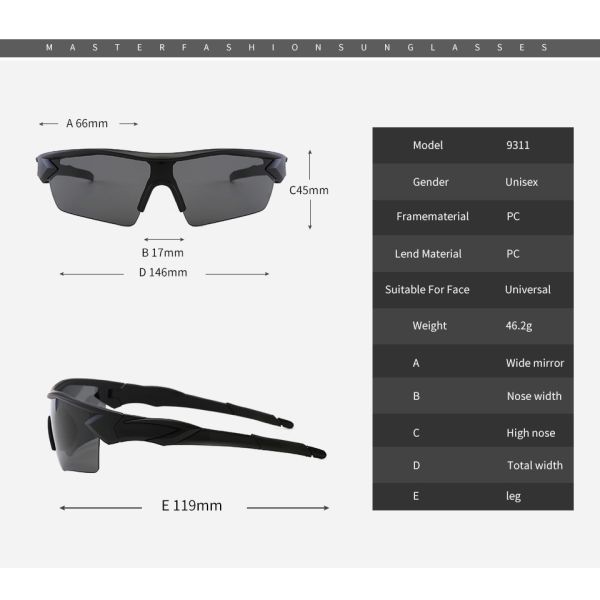 Designer Polarized Cycling Sports Sunglasses Outdoor Anti Sand Wind