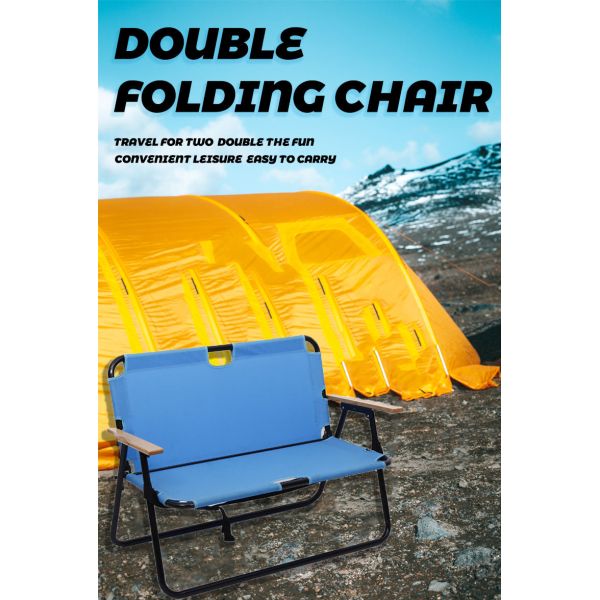 98x59cm Oxford Cloth Folding Camping Chair Double Chair Camping