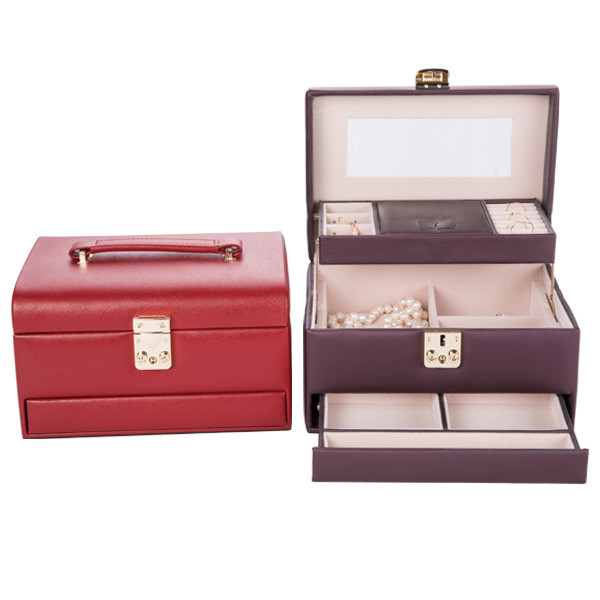 Modern Luxury Jewelry Box , Standing Mirror Personalized Jewelry Box For Girl