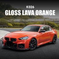 K026 Gloss Lava Orange TPU Peinture de couleur de voiture Film de protection Glitter Vinyl Wrap
