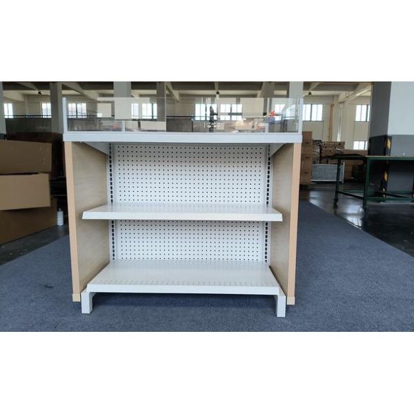 アクリル天板と棚付きのゴンドラペグボードディスプレイラック（小売店および保管用）