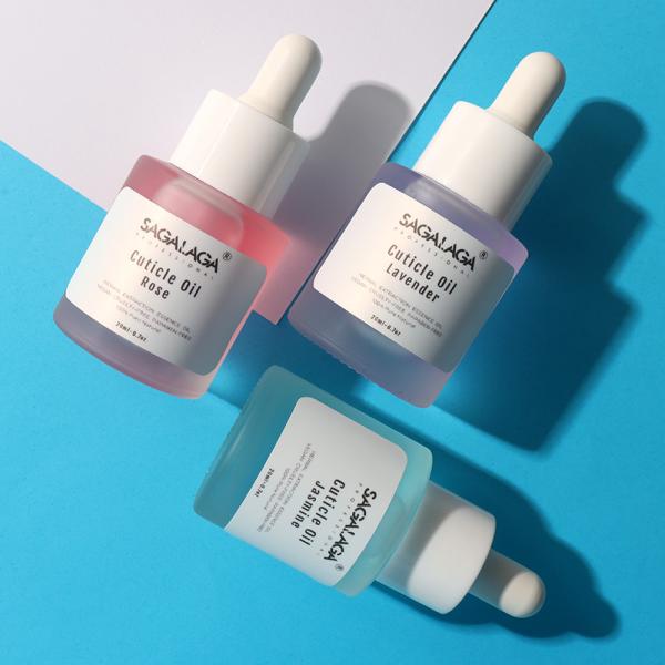 Scented Cuticle Oil Droplet Bottle with Dropper Organic pink Cuticle Oil Custom logo Packaging Scented Nail Oil Cuticle Care