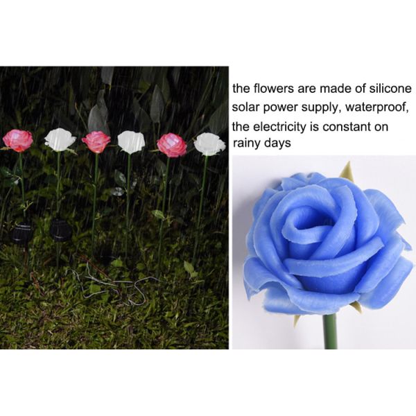 Solar silicone rose Lights Outdoor Lawn Park Decoration Lamp LED Silicone Rose Lamp