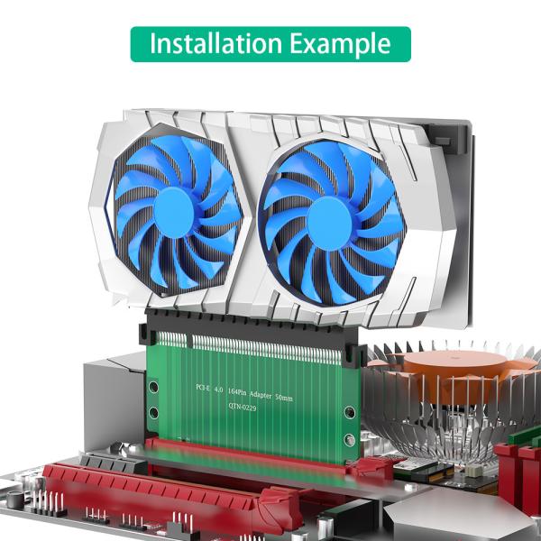 PCI-Express 4.0 16x carte d'agrandissement, 180 degrés carte d'agrandissement à grande vitesse Compatible avec les cartes d'agrandissement PCI Express 4.0 x16