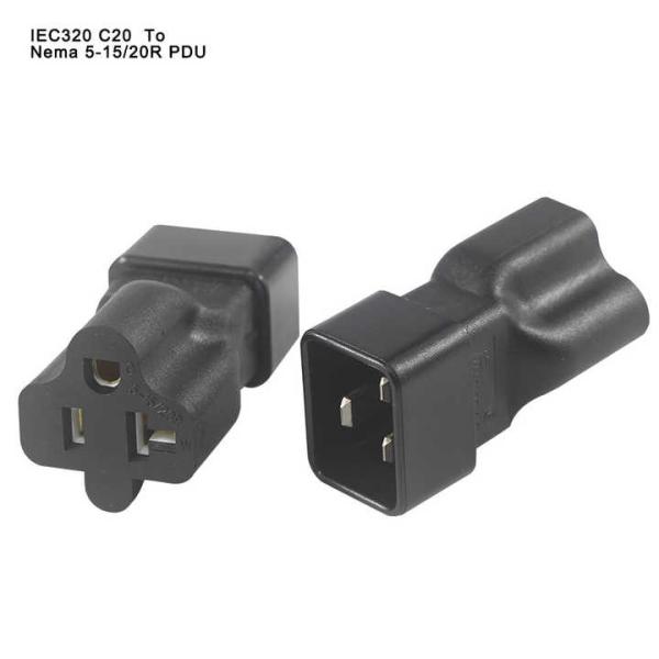 NEMA 5-15R to IEC 320 C20 変換プラグアダプタ データセンター/産業用,250V 15A 耐久電源コネクタ