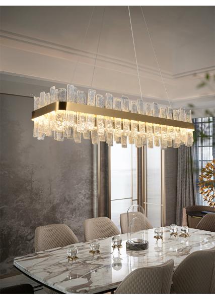 Led chandelier Living room chandeliers rectangular Kitchen fixture frosted matte glass entryway chandelier(WH-CY-195)